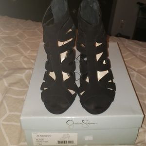 Jessica Simpson JS Careyy Black Suede High Heels